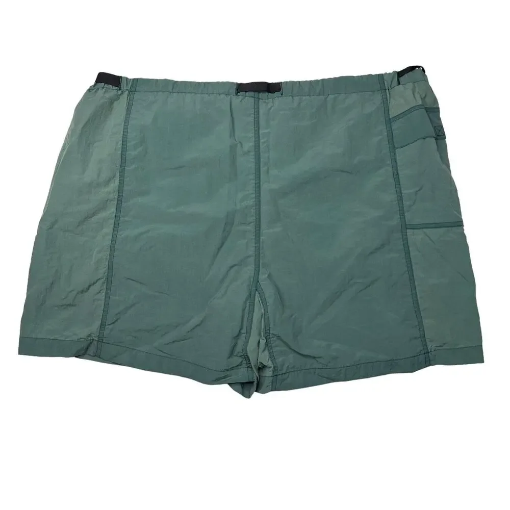 Cabela's Adjustable Waist Nylon Shorts Built In Brief Green Mens Size XXL